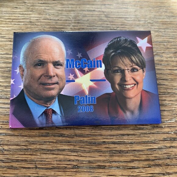 2008 JOHN MCCAIN SARAH PALIN campaign pin pinback button political president USA - Picture 1 of 5
